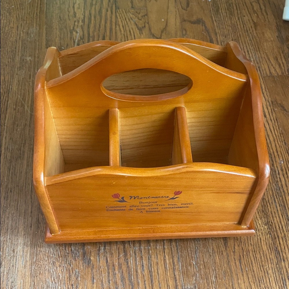 New in box Wood spinning organizer